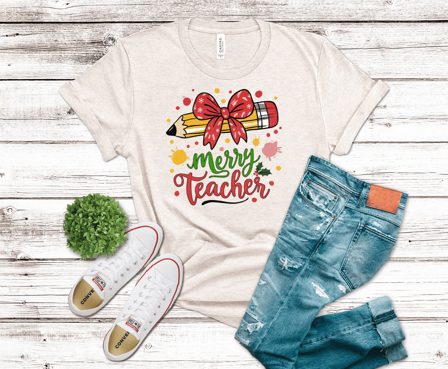 Premade DTF Transfer Gang Sheet For Graphic Tees | Holiday Teacher