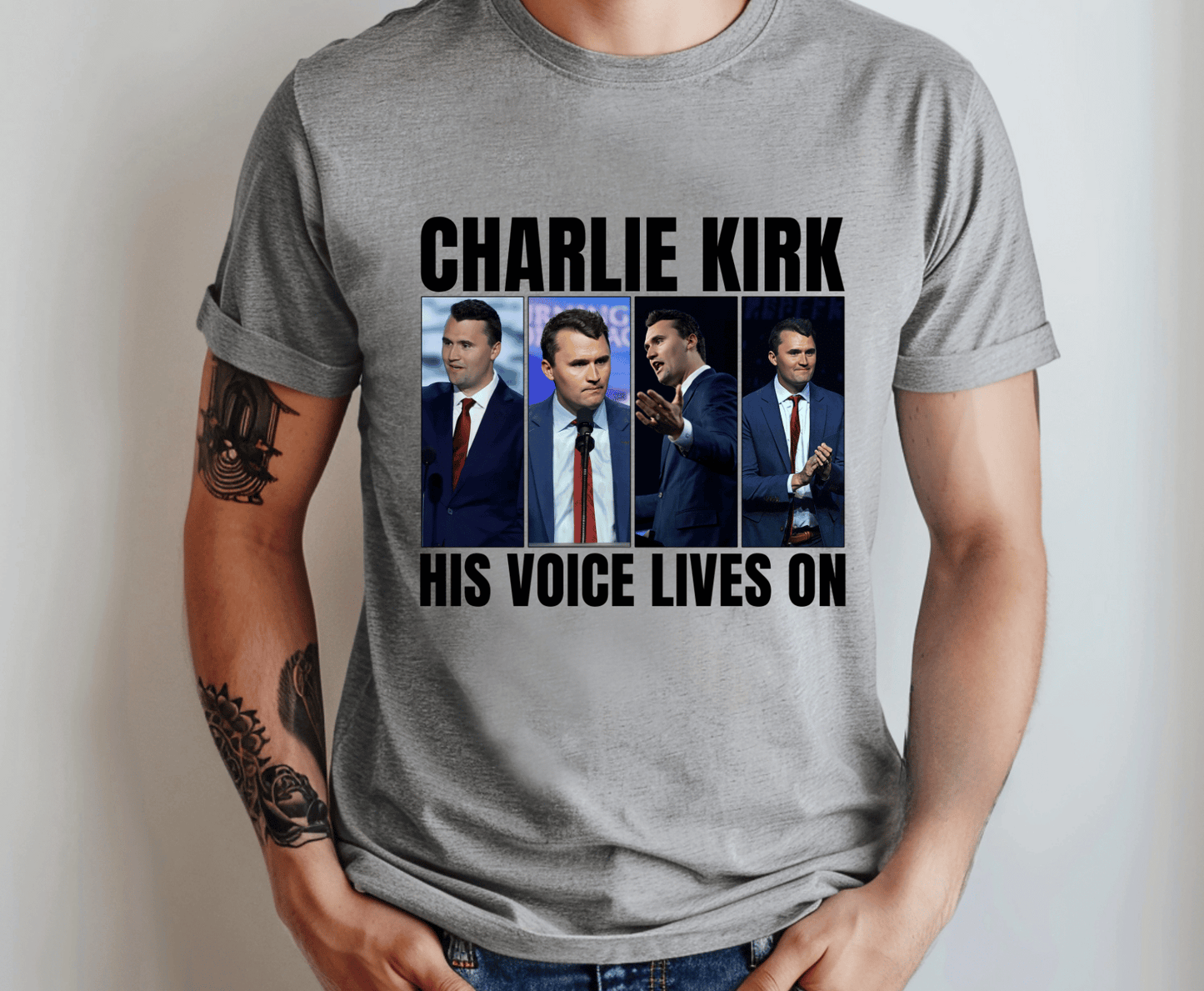 Charlie Kirk His Voice Lives On | DTF Heat Transfer