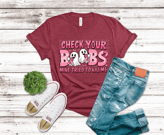 Check Your Boobs | DTF Heat Transfer
