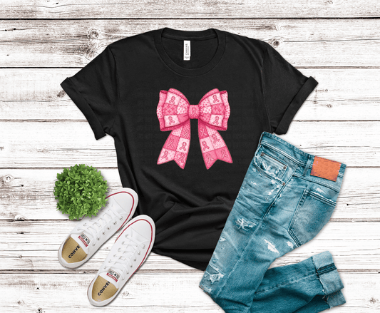 Breast Cancer Bow | DTF Heat Transfer