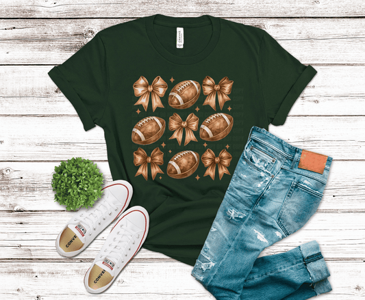 Coquette Football Bows | DTF Heat Transfer