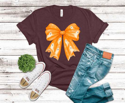 Orange Ghost Bow | DTF Heat Transfer
