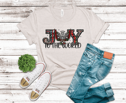 Joy To The World Bling | DTF Heat Transfer