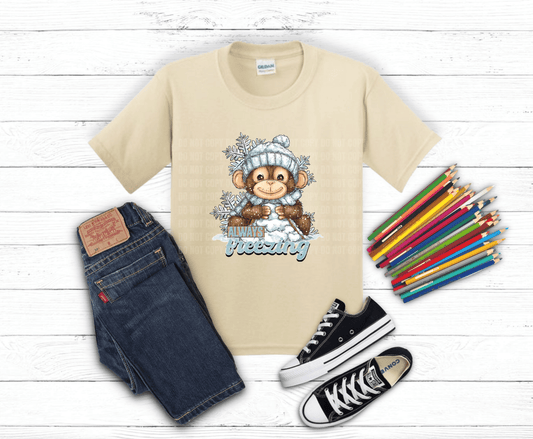 Always Freezing Monkey | DTF Heat Transfer