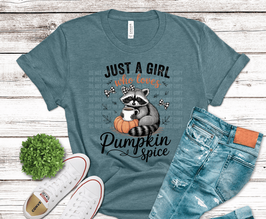 Just A Girl Who Loves Pumpkin Spice | DTF Heat Transfer