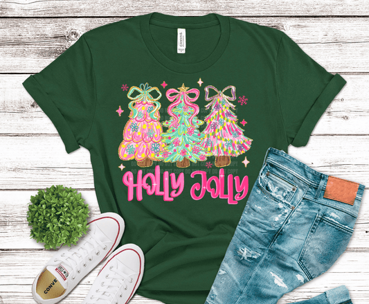 Holly Jolly Trees | DTF Heat Transfer