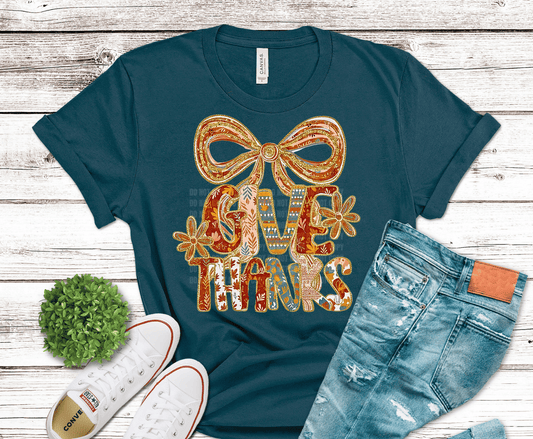 Girly Give Thanks | DTF Heat Transfer