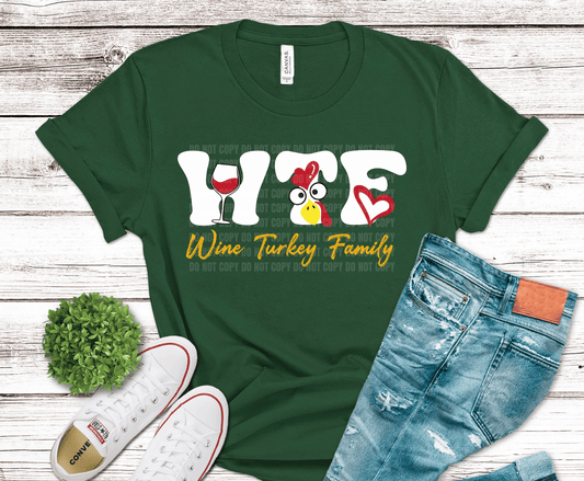 Wine Turkey Family WTF | DTF Heat Transfer