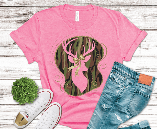 Girly Camo Deer | DTF Heat Transfer