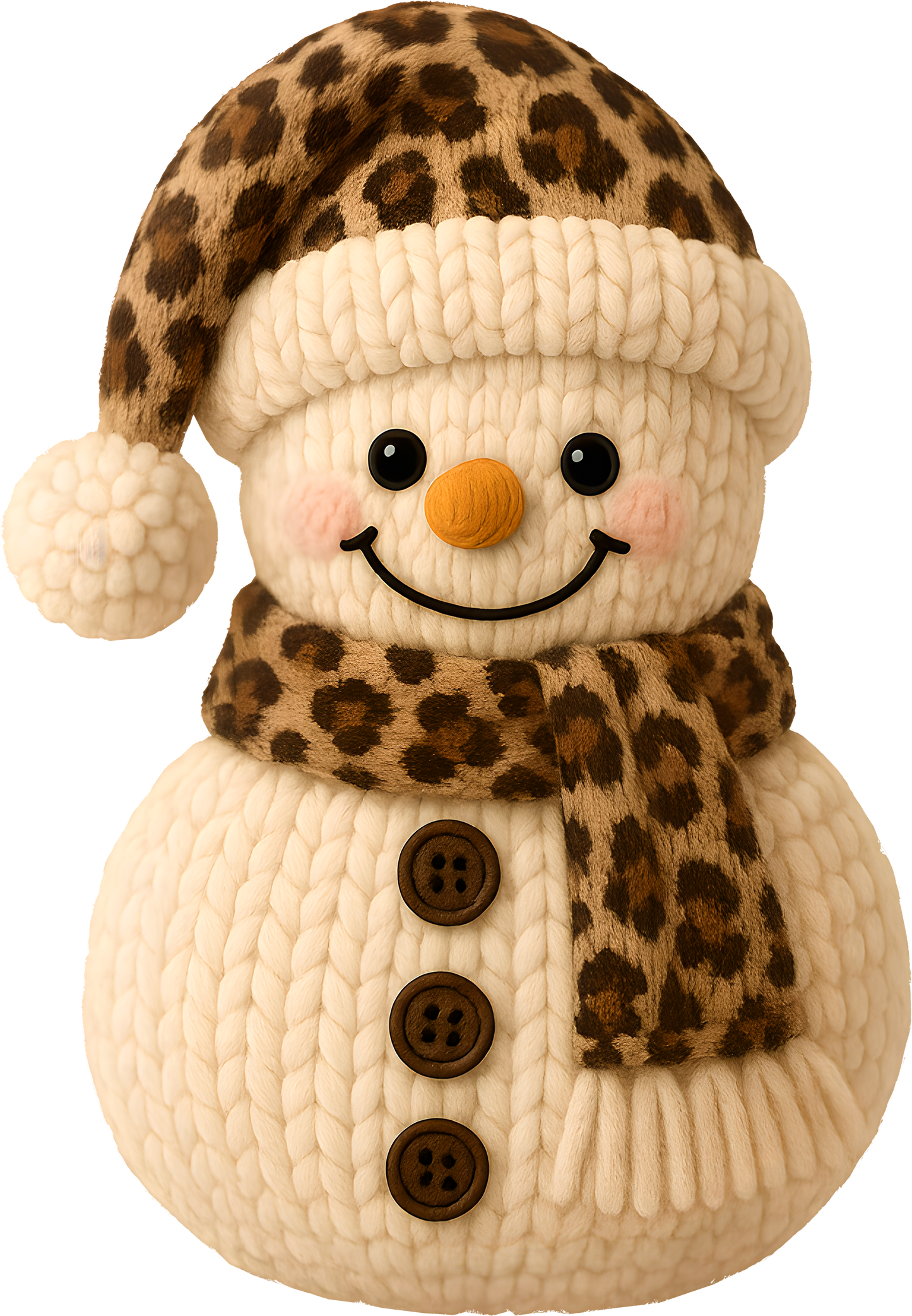 Cheetah Yarn Snowman | DTF Heat Transfer
