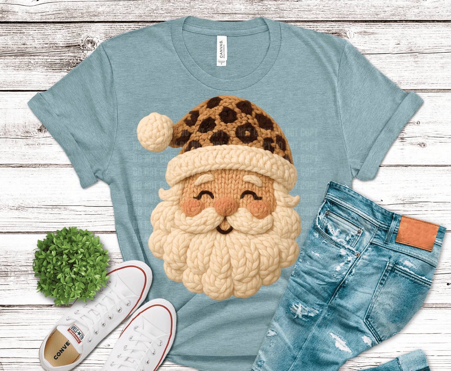 Cheetah Yarn Santa | DTF Heat Transfer