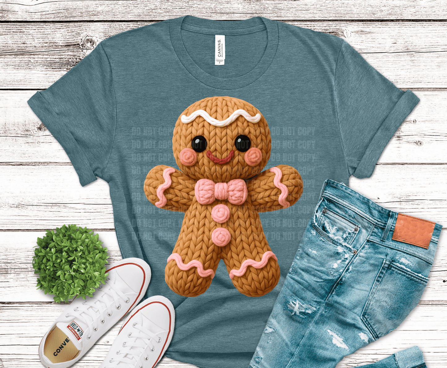 Pink Yarn Gingerbread | DTF Heat Transfer