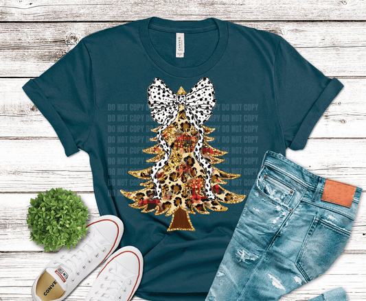 Plaid Cheetah Tree | DTF Heat Transfer