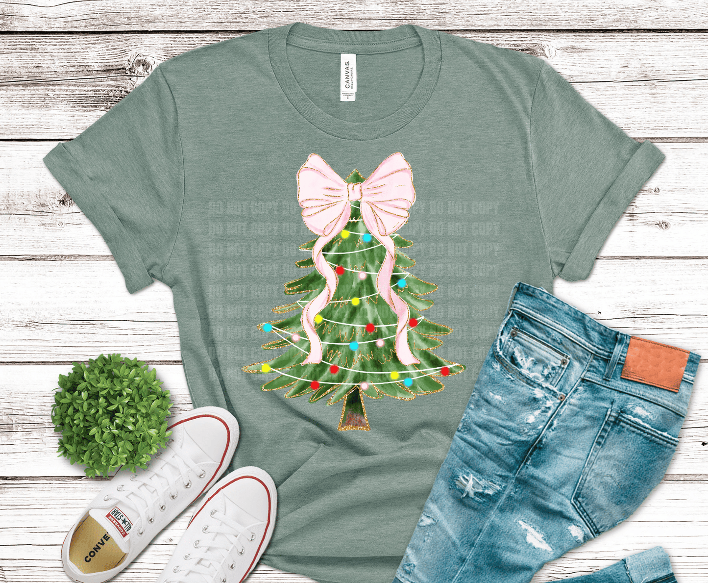 Pink Bow Tree | DTF Heat Transfer