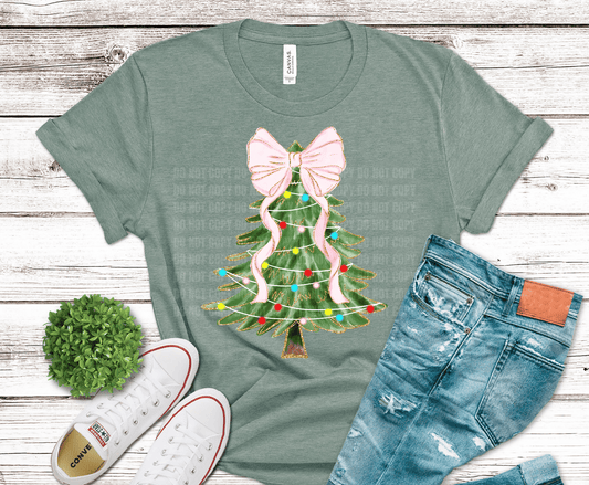 Pink Bow Tree | DTF Heat Transfer