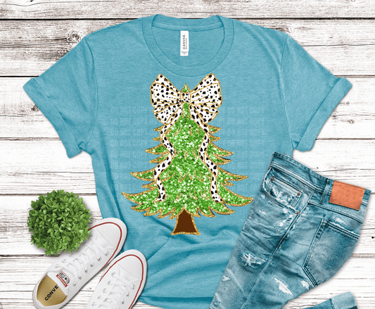 Green Glitter Tree | DTF Heat Transfer