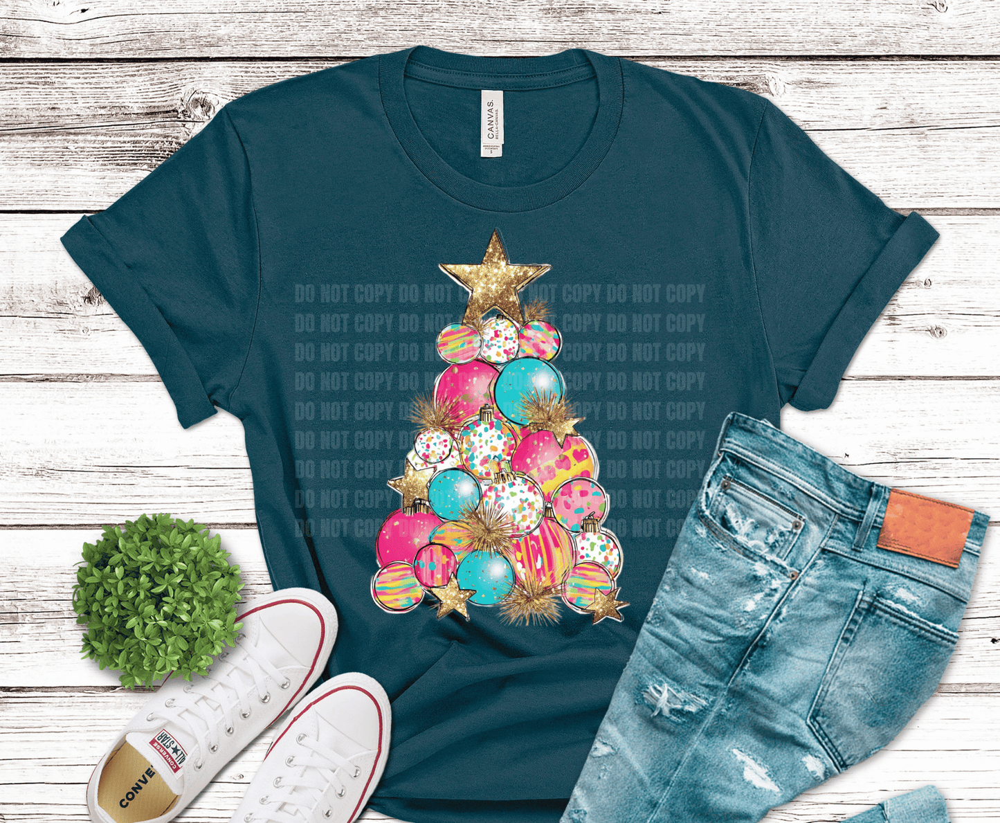 Ornament Glitter Tree | DTF Heat Transfer