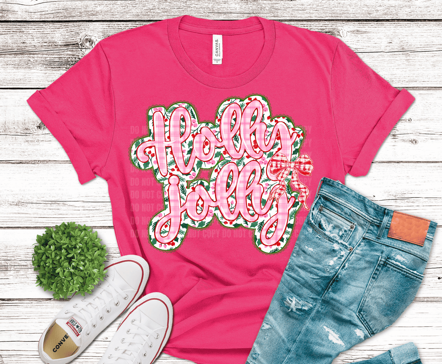 Plaid Holly Jolly | DTF Heat Transfer
