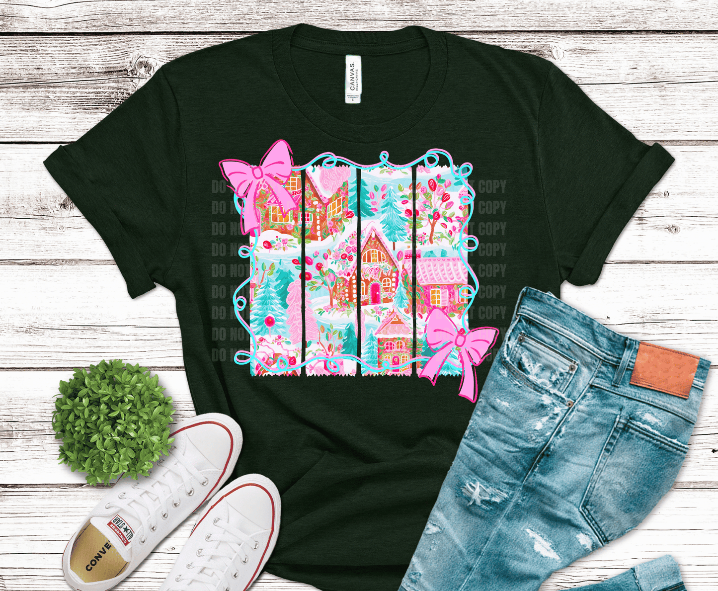 Girly Christmas Village | DTF Heat Transfer