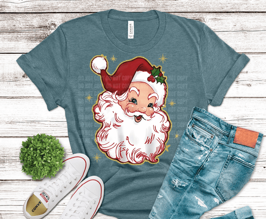Retro Glitter Santa | DTF Heat Transfer