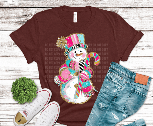 Colorful Snowman | DTF Heat Transfer