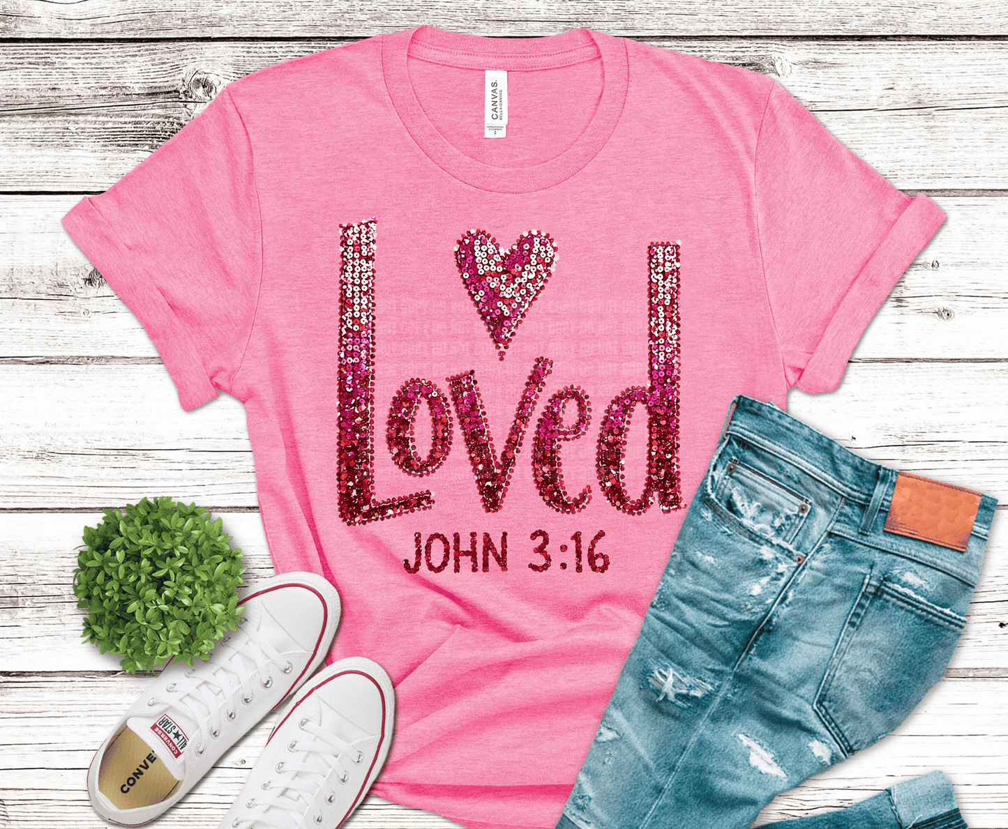 Loved Sequins | DTF Heat Transfer