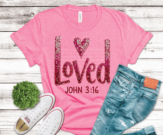 Loved Sequins | DTF Heat Transfer