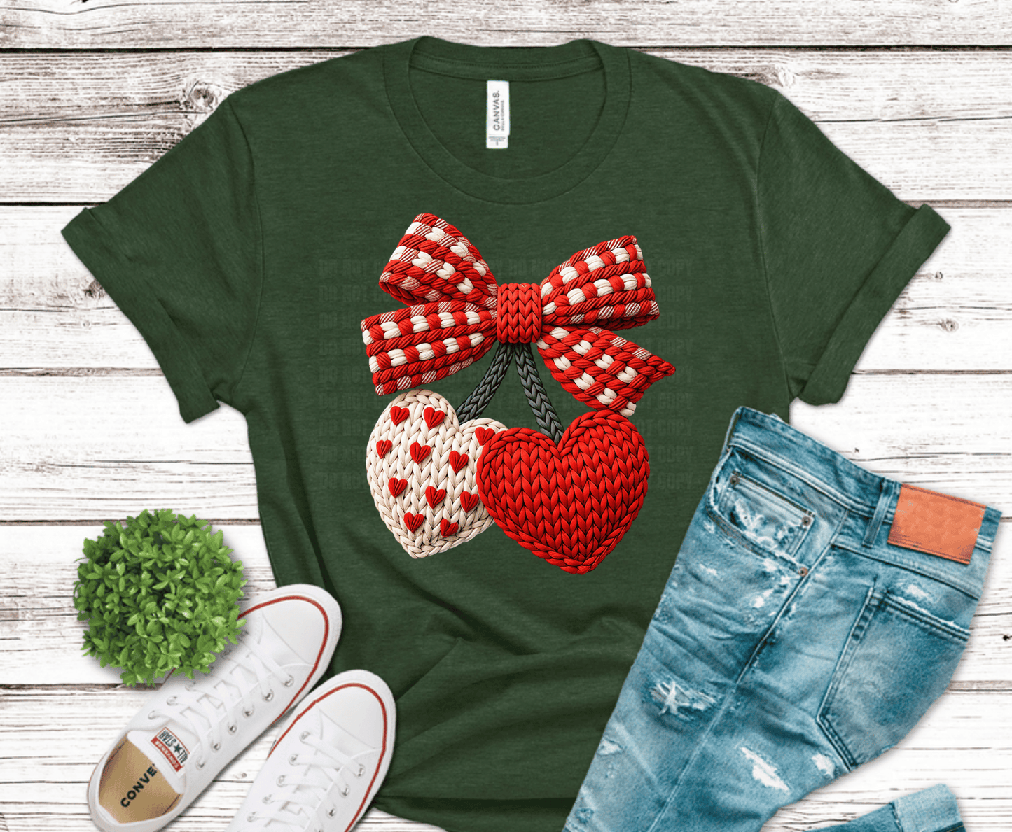 Crochet Valentines Day Hearts | DTF Heat Transfer