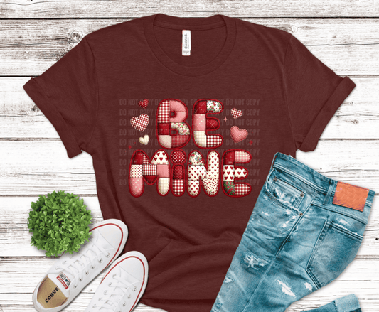 Patchwork Be Mine Valentines Day | DTF Heat Transfer