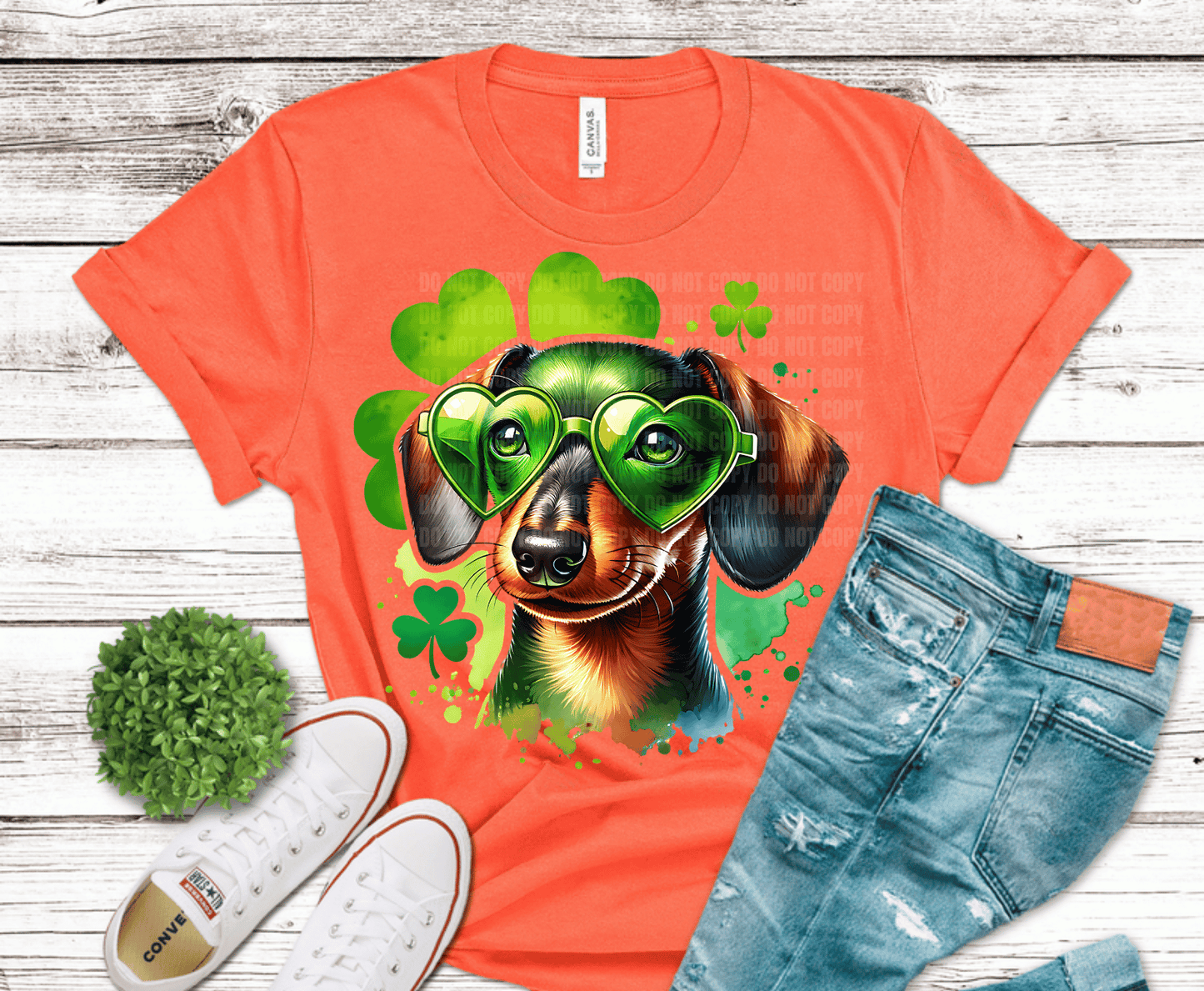 Clover Weenie Dog | DTF Heat Transfer