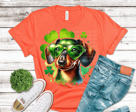 Clover Weenie Dog | DTF Heat Transfer