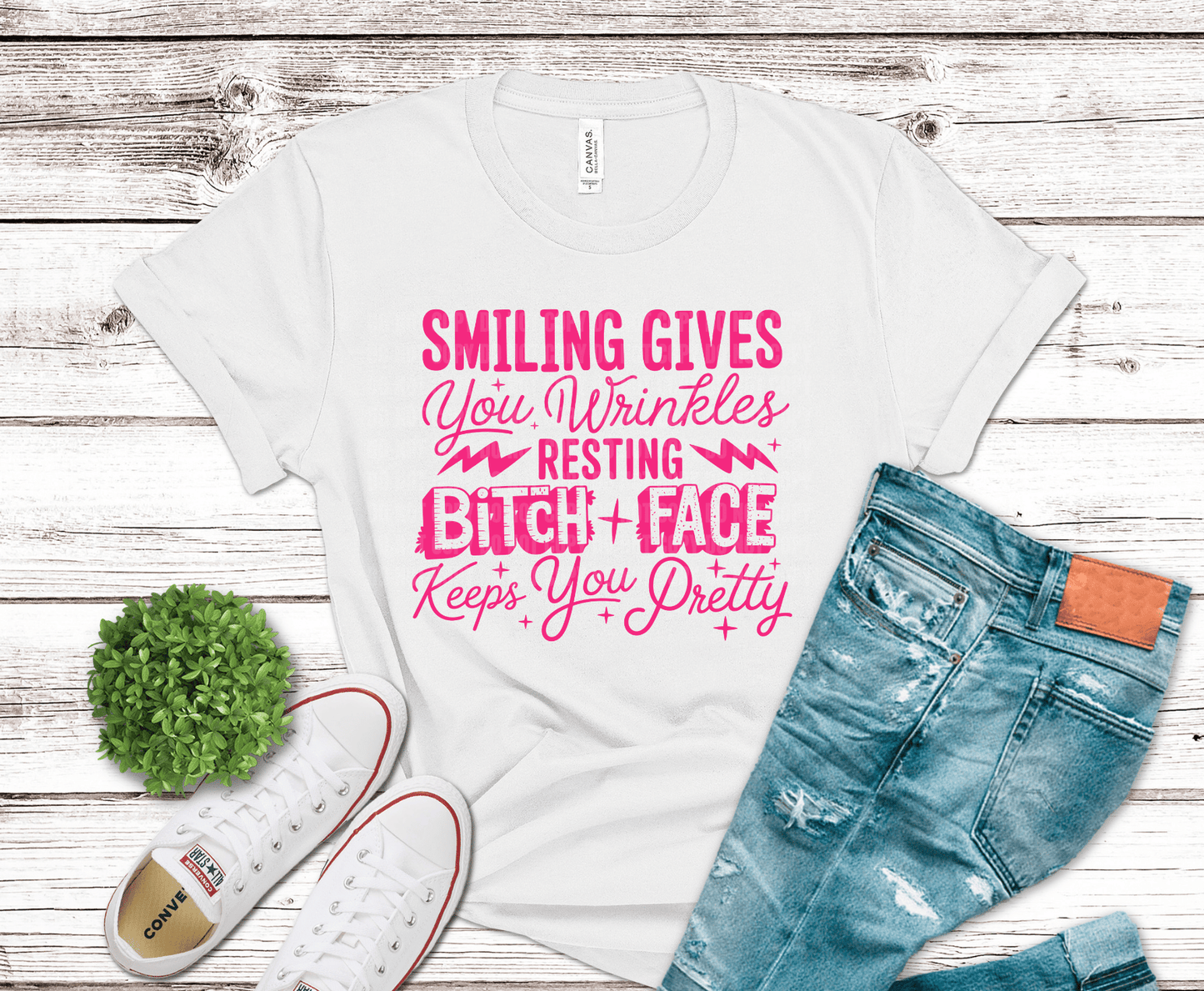Smiling Gives Wrinkles | DTF Heat Transfer