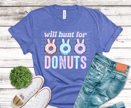 Pastel bunny donuts with Will Hunt for Donuts phrase
