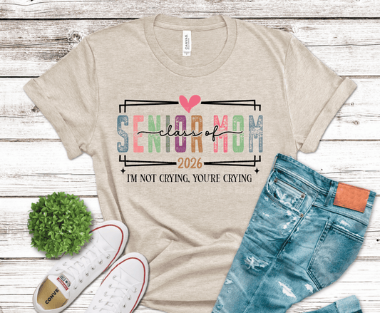 Colorful Senior Mom 2026 design with graduation theme typography