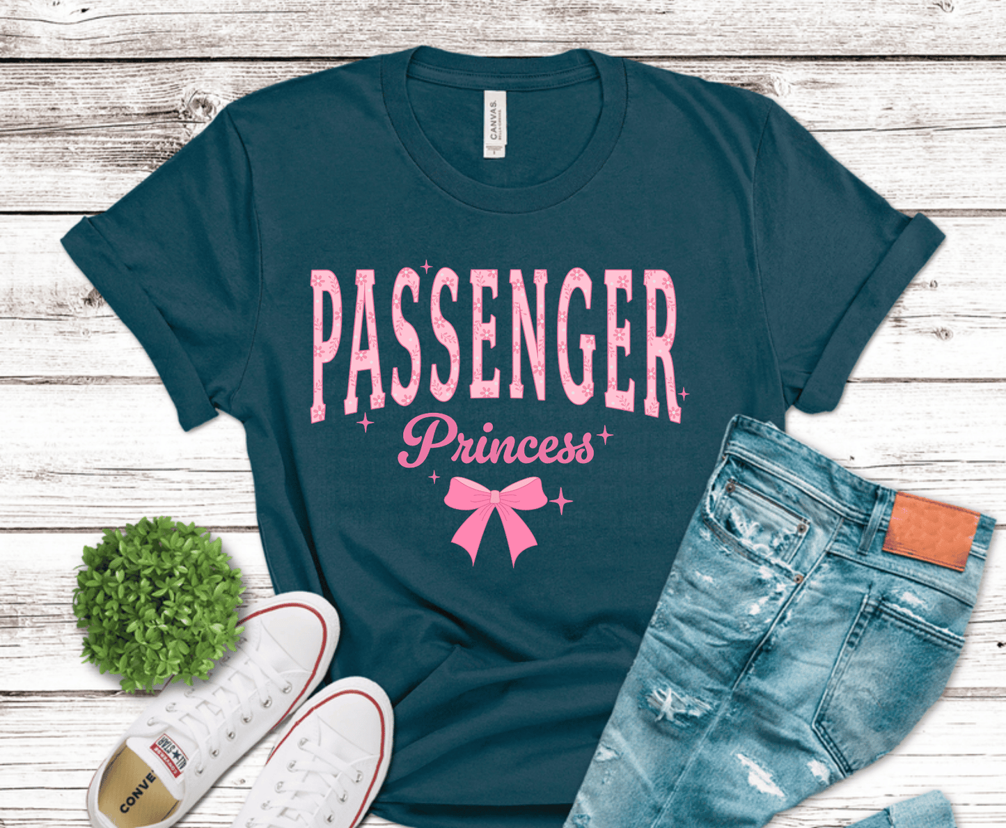 Passenger Princess design for trendy casual apparel.