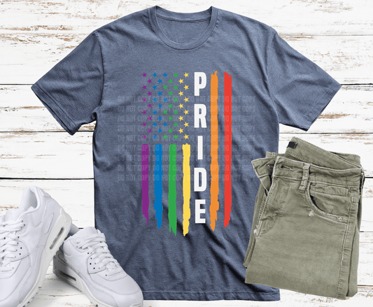 Rainbow pride stripe design perfect for LGBTQ apparel and self-expression.