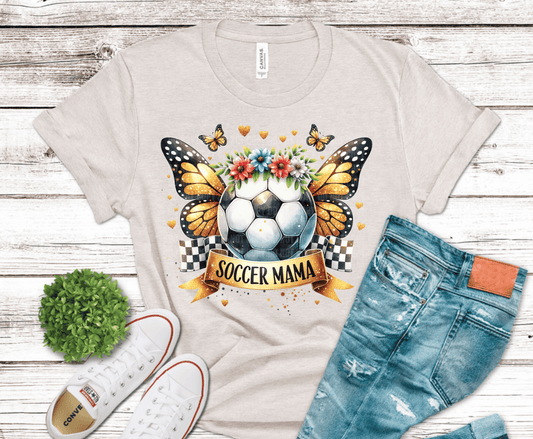 Soccer Mama floral design perfect for game day apparel.