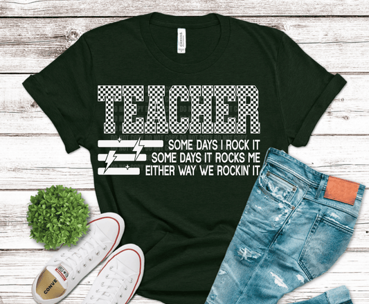 Teacher definition motivational quote DTF transfer in soft white lettering, ready to press heat transfer for school shirts