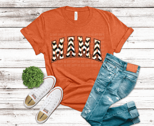 MAMA chevron lettering DTF transfer, ready to press heat transfer for mom shirts
