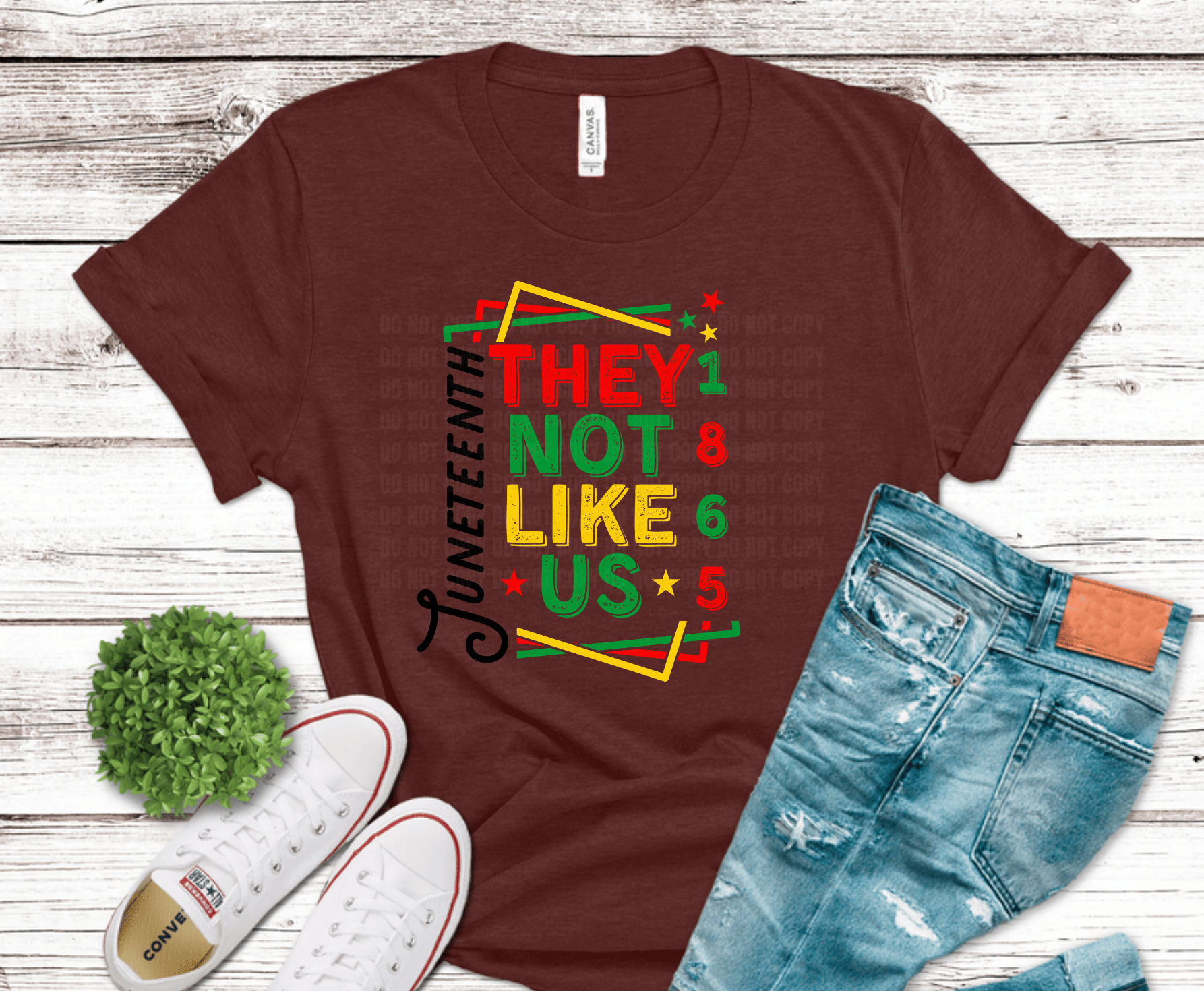 Juneteenth They Not Like Us colorful numbers and stars DTF transfer, ready to press heat transfer for freedom shirts
