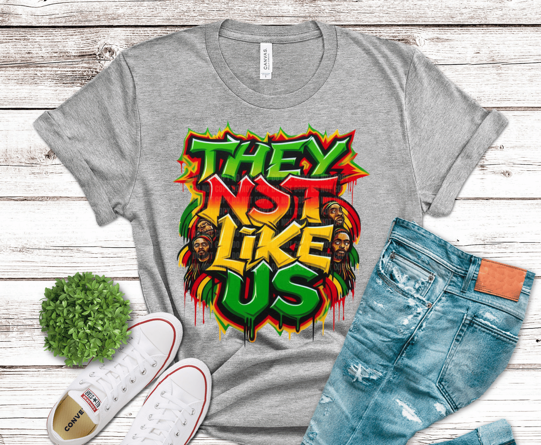 They Not Like Us Black History Month vibrant graffiti style DTF transfer, ready to press heat transfer for empowerment shirts