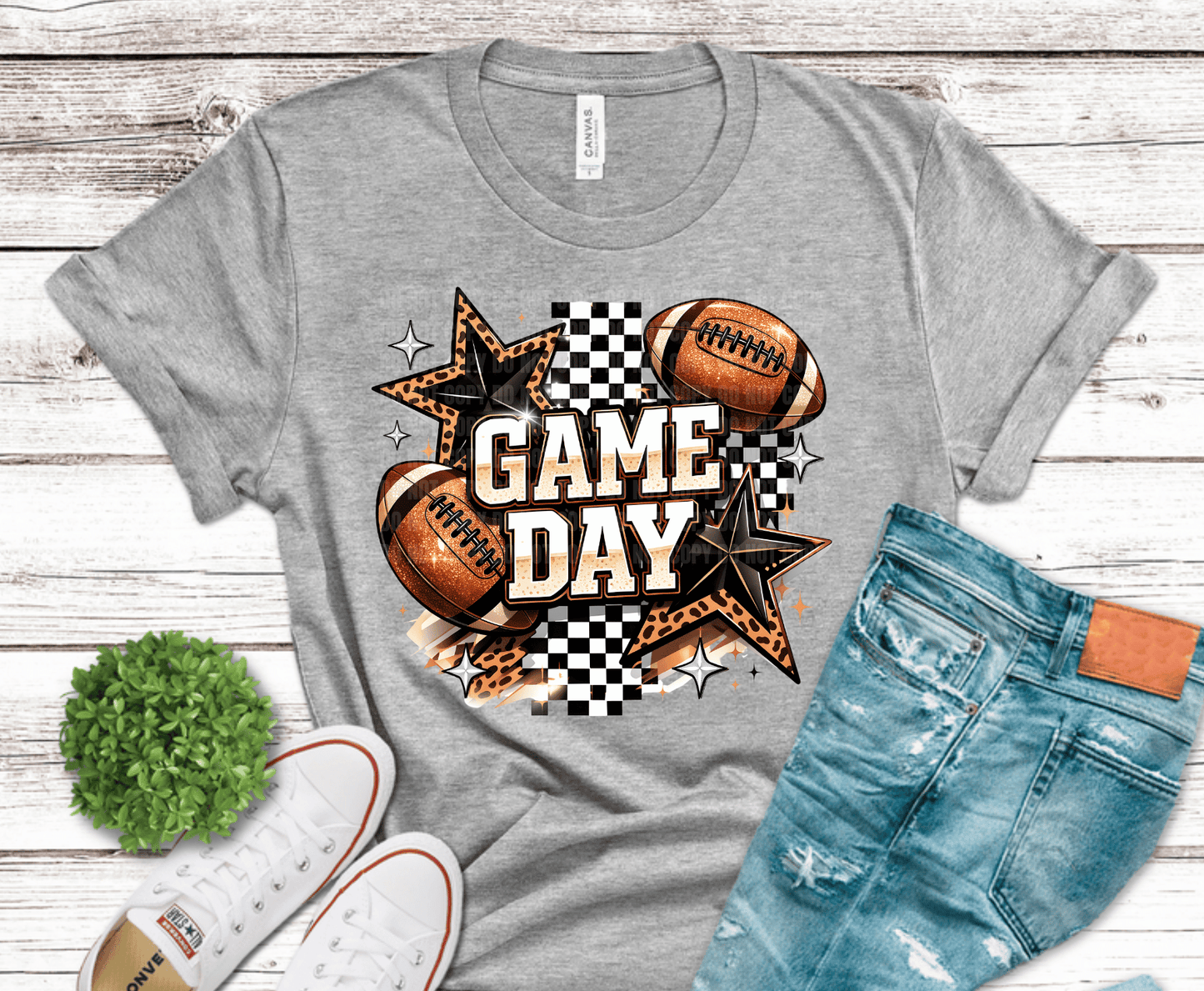 Game Day Stars Football DTF transfer, ready to press heat transfer for game day shirts