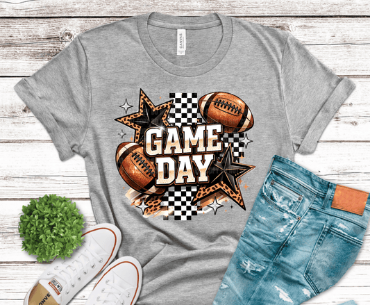 Game Day Stars Football DTF transfer, ready to press heat transfer for game day shirts