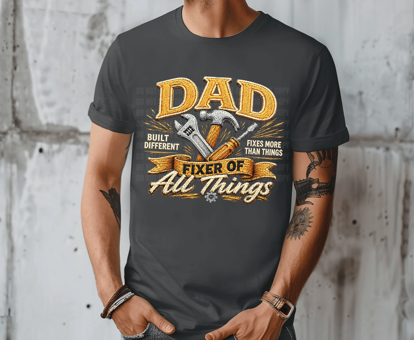 Dad Fixer Of All Things DTF transfer, ready to press heat transfer for dad shirts
