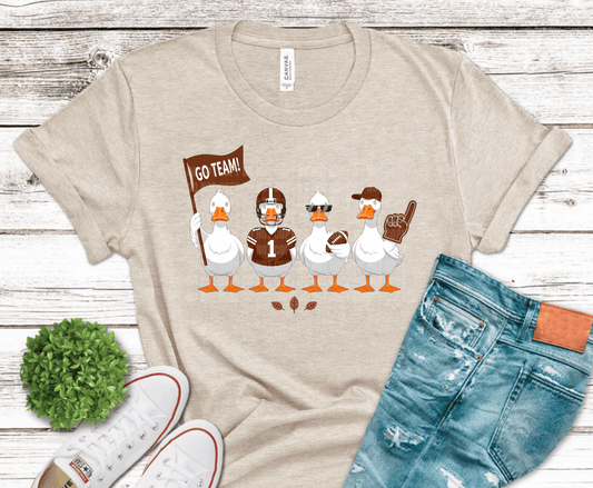 Go Team Football Geese DTF transfer, ready to press heat transfer for funny football shirts