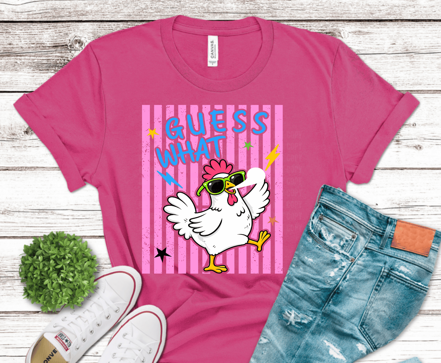 Guess What Chicken DTF transfer, ready to press heat transfer for funny shirts