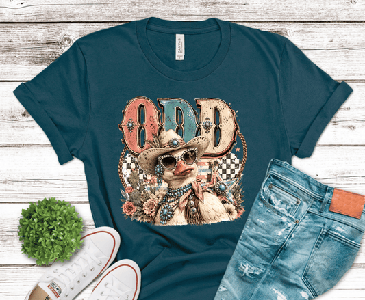 Odd Duck western hat DTF transfer, ready to press heat transfer for western shirts