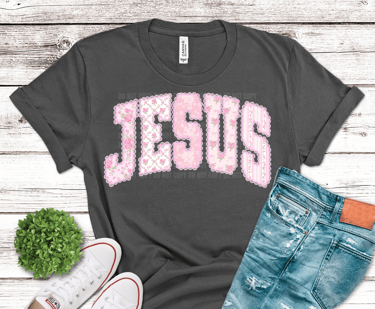 Jesus Pink Glitter DTF transfer, ready to press heat transfer for Christian shirts