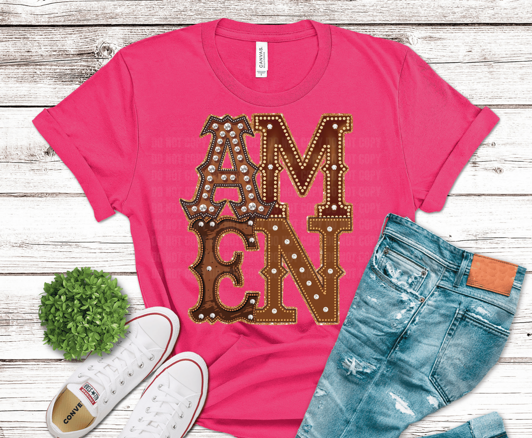 Amen Rhinestone DTF transfer, ready to press heat transfer for Christian shirts