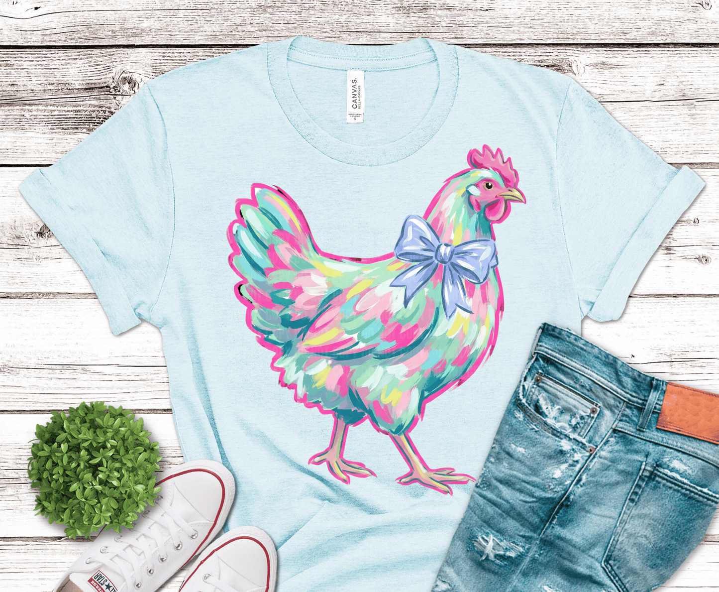 Coquette Easter Chicken DTF Transfer – Cute Shirt Ready to Press